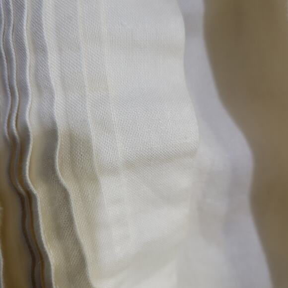 Vintage Peter Pan Collar Shirt White Shoulder Pads Gigot Embroidery Lace Large - Picture 16 of 16